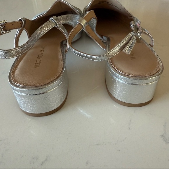 Veronica Beard Celia Sling Back Silver Flat Size: 6 - Picture 5 of 6